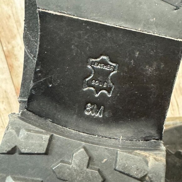 Tory Burch Simone Leather Moto Ankle Bootie Side Zip Logo Black Size 8 Women - Picture 11 of 11